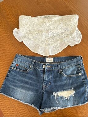Hudson Jeans Blue Distressed Denim Cutoff Shorts - Size 27